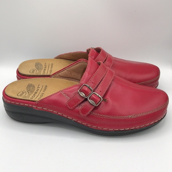 Scholl Bioprint removable insole red wedge mules, 40 (9) - Picture 5 of 8